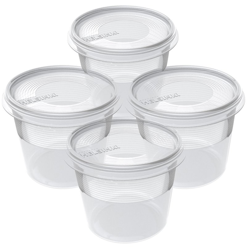 Plast Team vriesboxen set Helsinki 0,3 liter transparant rond 4 stuks